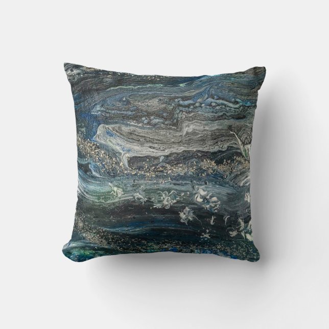 Dreams of the Ocean'20 abstract painting   Cushion (Front)