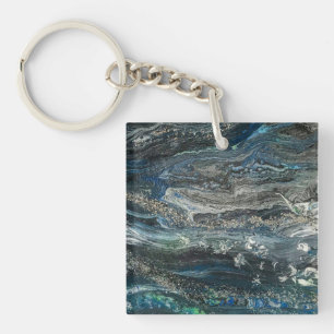 Dreams of the ocean'20 abstract painting key ring