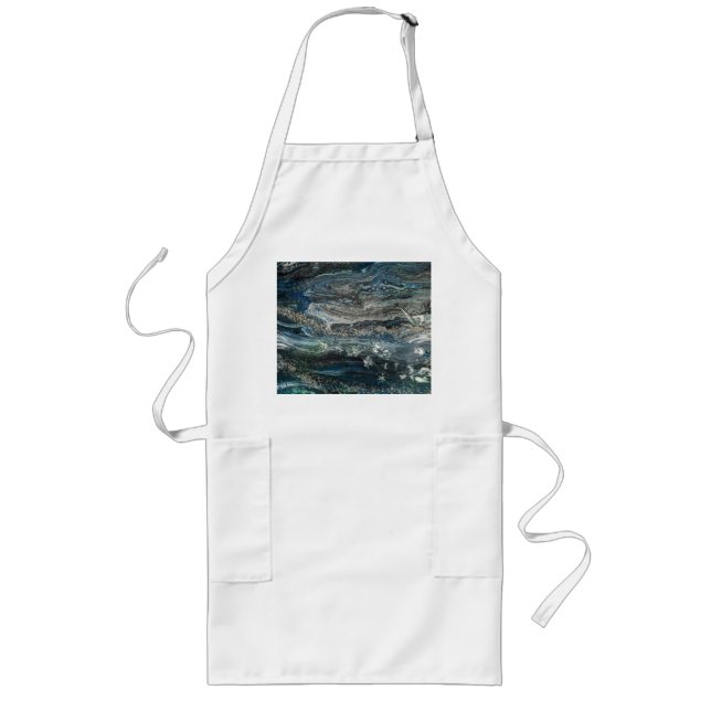 Dreams of the Ocean'20 abstract painting  Long Apr Apron (Front)