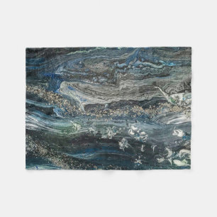 Dreams of the Ocean'20 abstract painting sea grey Fleece Blanket
