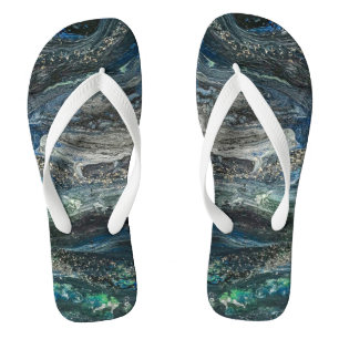 Dreams of the Ocean'20 abstract painting sea grey  Jandals