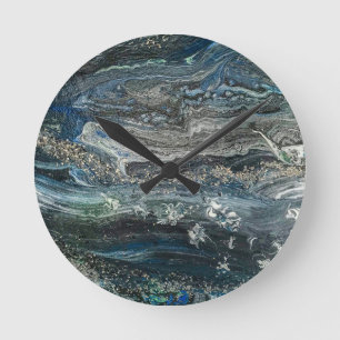 Dreams of the ocean'20 abstract painting watch round clock
