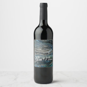 Dreams of the Ocean'20 abstract painting Wine Label