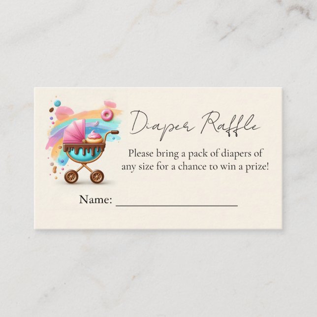 Dreams Pink Blue Doughnuts And Diapers Baby Shower Enclosure Card (Front)