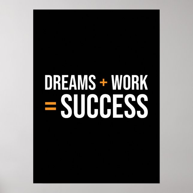 Dreams Plus Work Equals Success Poster (Front)