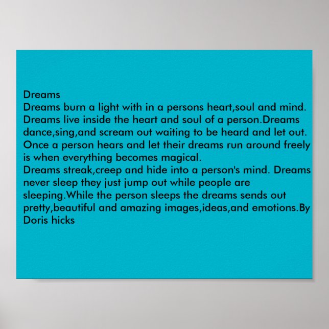Dreams Poster (Front)