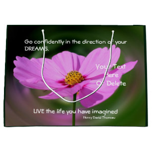 Dreams Quote Cosmos Inspirational Personalised Large Gift Bag