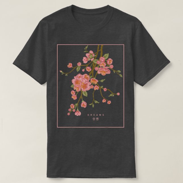 Dreams Sakura Japanese Flower Cherry Blossom Japan T-Shirt (Design Front)