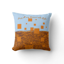 Dreams Take Flight Orange Floating Blocks Squares