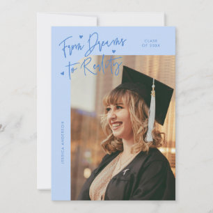 Dreams to Reality Curved Photo Icy Blue Grad Announcement