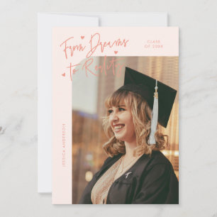 Dreams to Reality Curved Photo Peach Grad Announcement