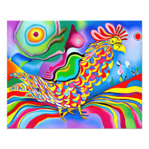 "Dreamscape Bird". A surreal abstract cockerel Photo Print