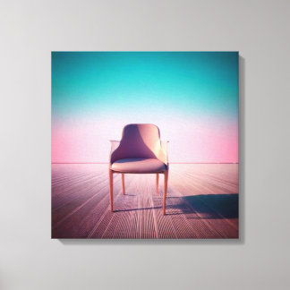 Dreamscape Elegance: Contemporary Chair in Gradien Canvas Print