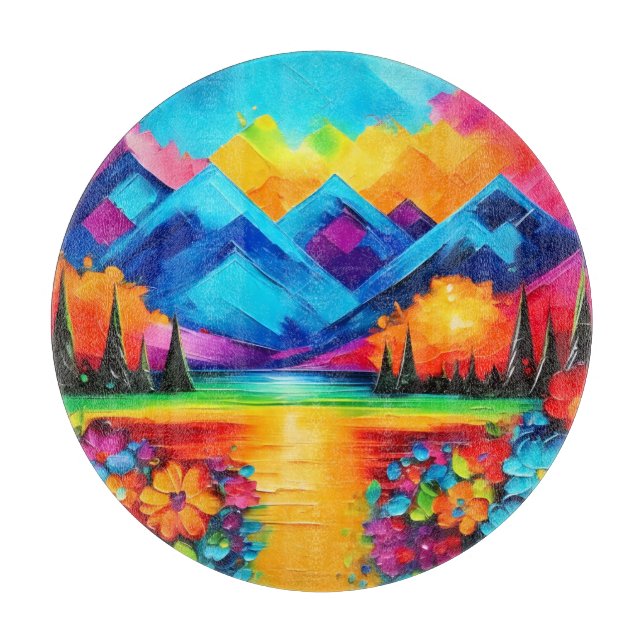 Dreamscape Horizon Painting Cutting Board (Front)