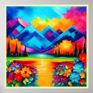 Dreamscape Horizon Painting Poster
