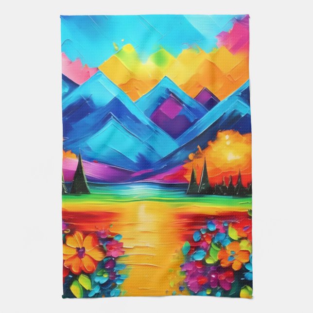 Dreamscape Horizon Painting Tea Towel (Vertical)