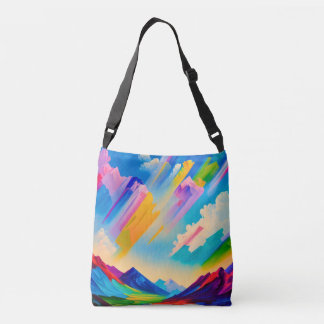 Dreamscape Horizons – Vibrant Abstract Landscape D Crossbody Bag