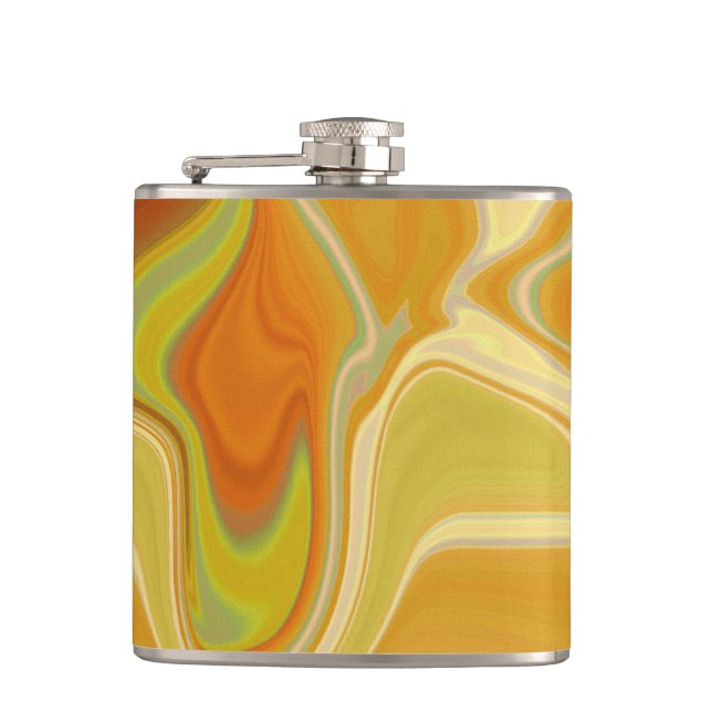 Dreamscape in Gold Hip Flask (Front)
