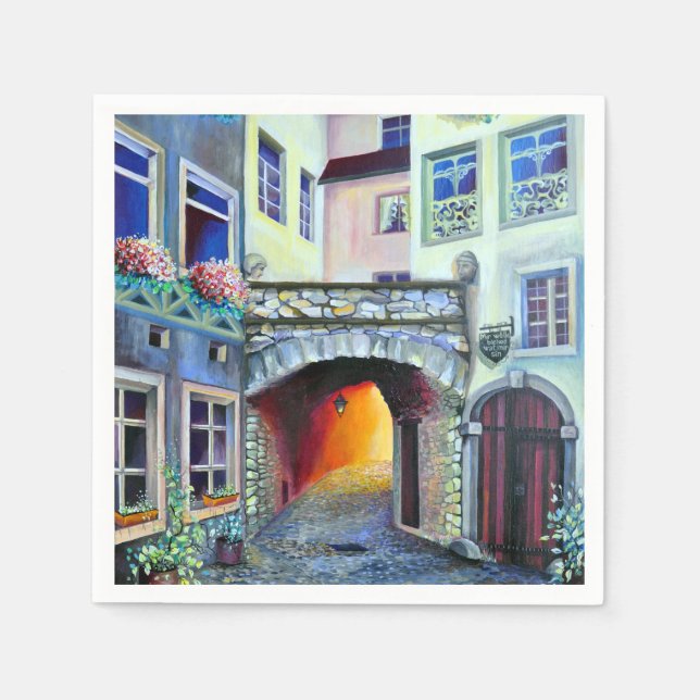 Dreamscape Luxembourg bohemian city Napkin (Front)