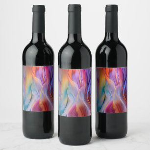 "Dreamscape Waves" Contemporary Abstract Art Wine Label