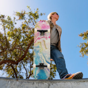 Dreamsicle Swirl Personalised Skateboard