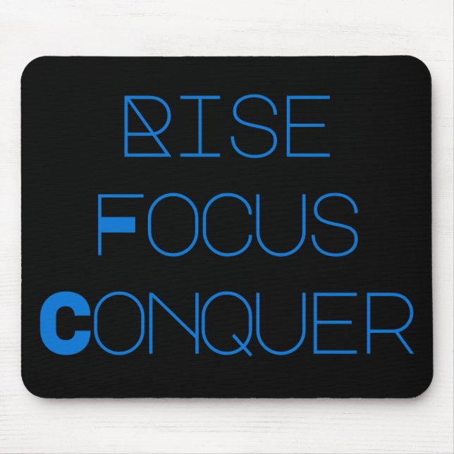 Dreamtech_Inc: Rise, Focus, Conquer Desk Mats Mouse Pad (Front)