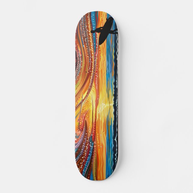 Dreamtime Surf - Limited Edition Aboriginal Dot Ar Skateboard (Front)