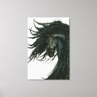 DreamWalker Friesian Black Horse Art by Bihrle