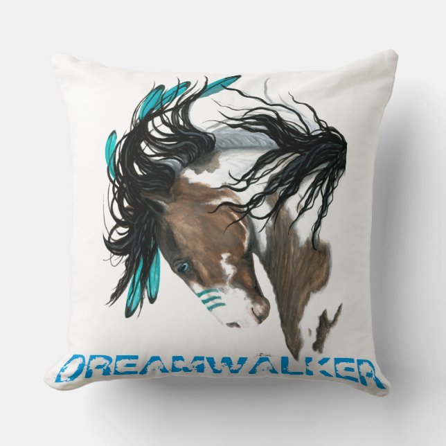 DreamWalker Horse Pillow by AmyLyn Bihrle (Front)