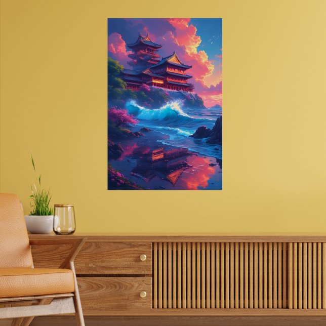 Dreamwave Pagoda by the Sea Poster (Living Room 2)