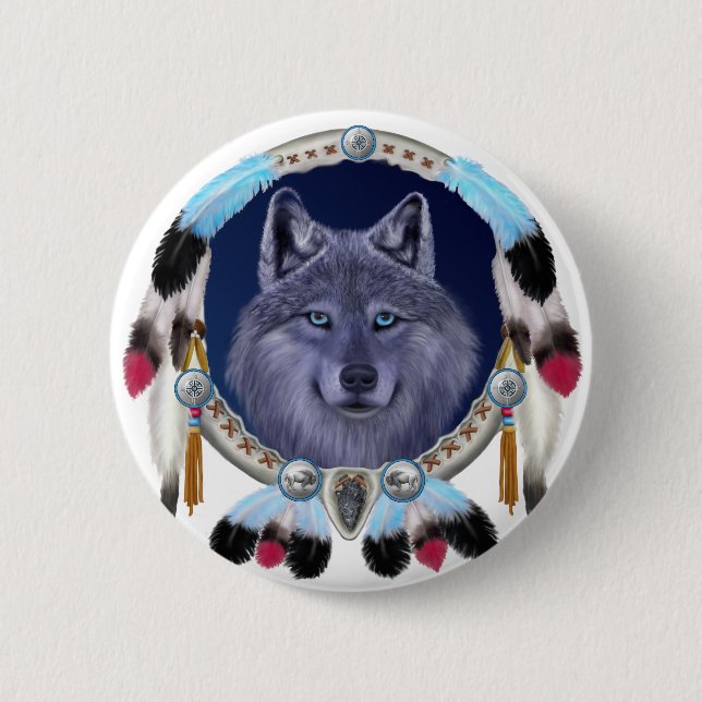 DREAMWOLF 6 CM ROUND BADGE (Front)