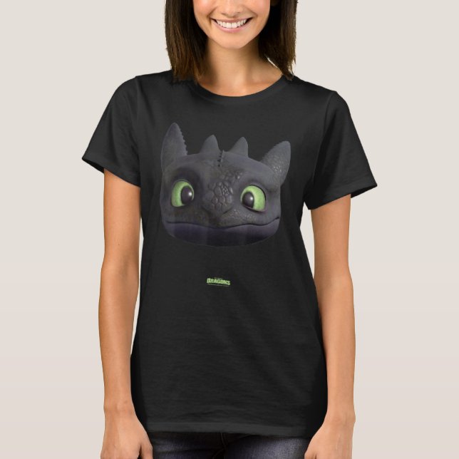 DreamWorks Dragons Toothless Night Fury Big Face C T-Shirt (Front)