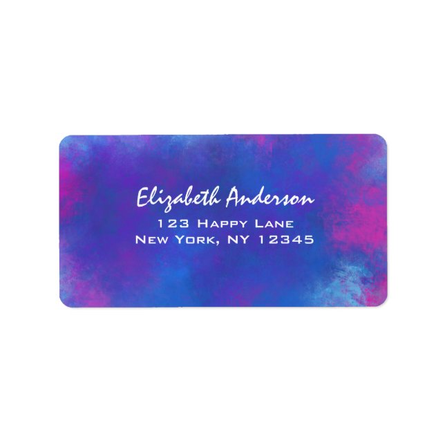 Dreamy Abstract Clouds in Pink Purple and Blue Label (Front)