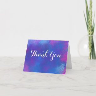 Dreamy Abstract Colours in Pink Blue Thank You Card