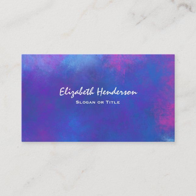 Dreamy Abstract Colours in Pink Purple and Blue Business Card (Front)