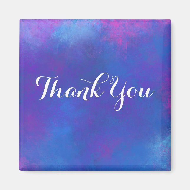 Dreamy Abstract in Pink Purple and Blue Thank You Magnet (Front)