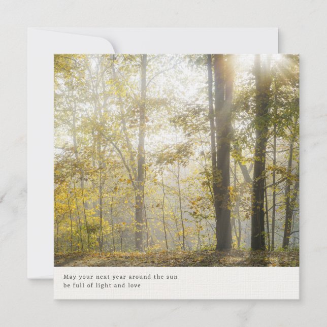 Dreamy and soft forest nature aesthetic, greeting card (Front)