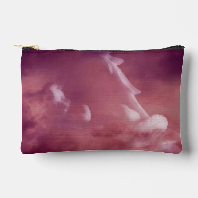 Dreamy Angel In Magenta Clouds Zipper Pouch (Front)