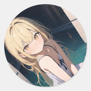 Dreamy Anime Illustration Classic Round Sticker