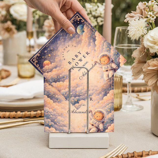 Dreamy Astronaut Cloudscape Baby Shower Napkin (Creator Uploaded)