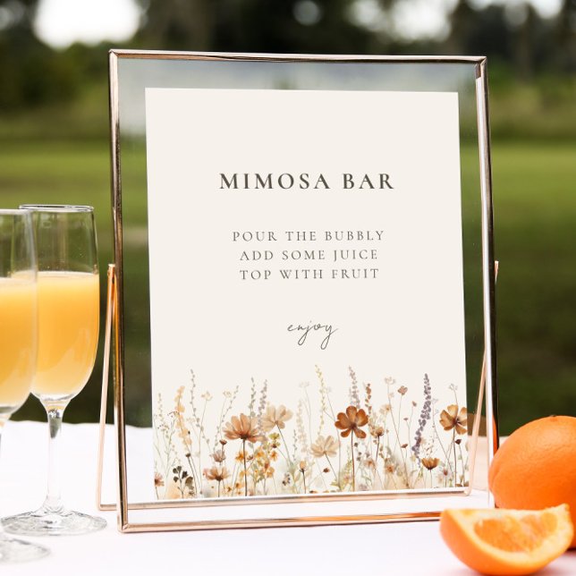 Dreamy Autumn Wildflower Mimosa Bar Sign (Creator Uploaded)