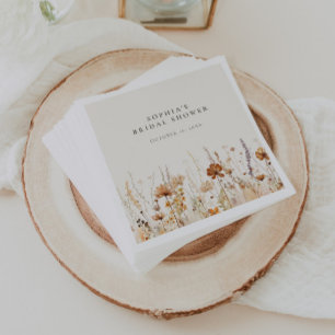 Dreamy Autumn Wildflower Napkin