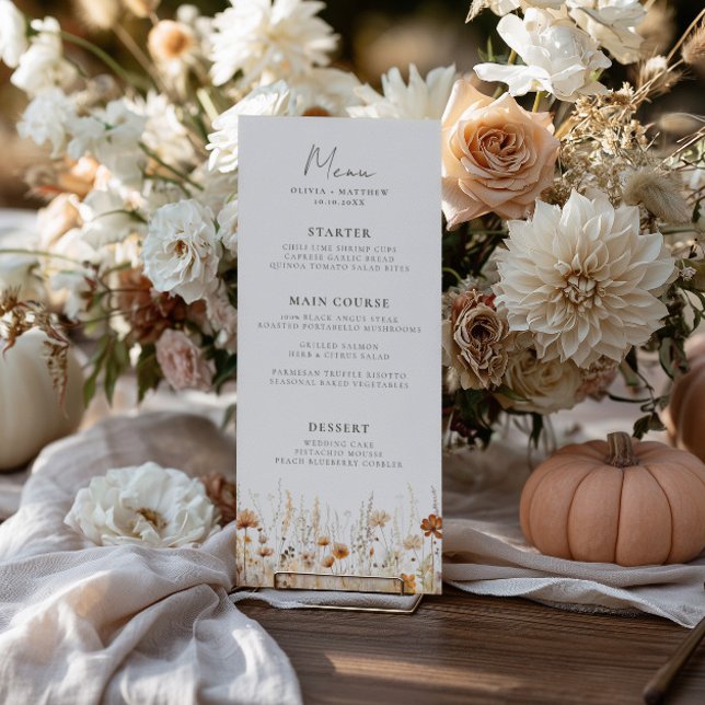 Dreamy Autumn Wildflower Wedding Menu (Creator Uploaded)