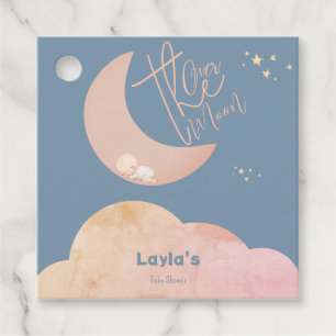 Dreamy Baby Over the Moon Baby Shower Favour Tags