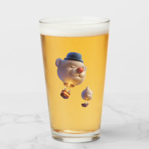 Dreamy Balloon Ride: Smiling Bichon Hot Air Balloo Glass
