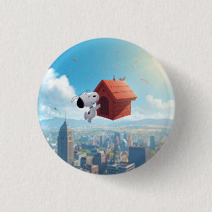 Dreamy Beagle Floating City Comic Illustration 3 Cm Round Badge