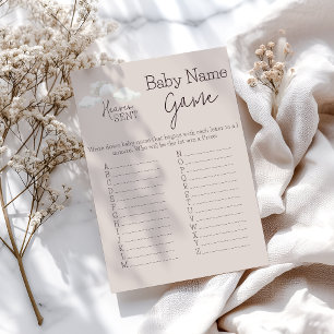 Dreamy Beige Heaven Sent Gender Reveal Name Game