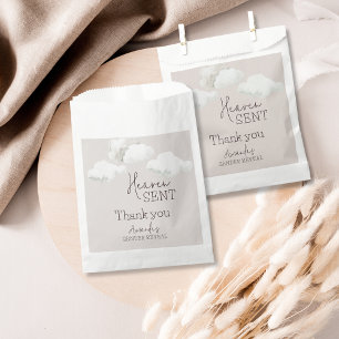 Dreamy Beige Neutral Heaven Sent Gender Reveal Favour Bags