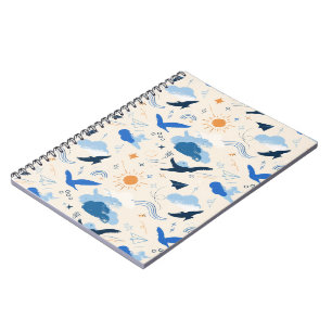 Dreamy Birds and Clouds Spiral Notebook