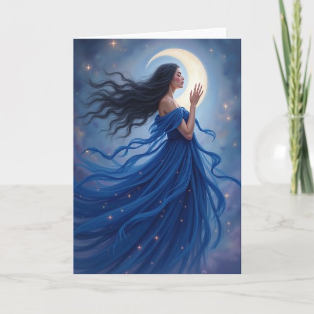 Dreamy Birthday Moonlit Figure Card (Front)